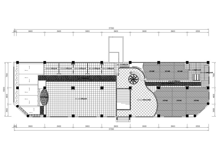 [四川]成都现代某大饭店中餐厅室内装修施工图-5地面材质图_看图王