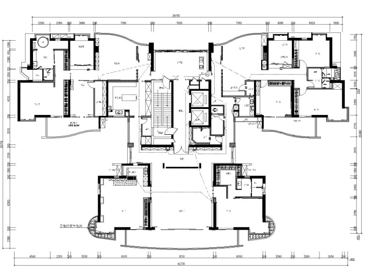 香港逸森建筑-梧桐山陈先生私人豪宅CAD施工图丨设计方案-5地面灯具连线图_看图王