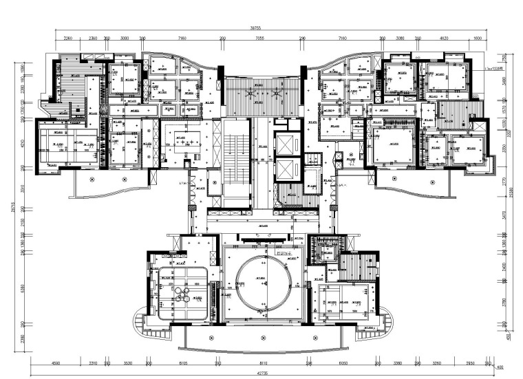 香港逸森建筑-梧桐山陈先生私人豪宅CAD施工图丨设计方案-2天花布置图_看图王