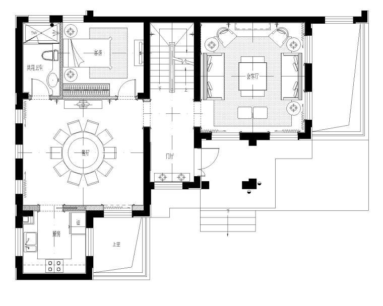 四层法式建筑施工图资料下载-[江苏]昆山国润浪漫法式别墅样板间CAD施工图