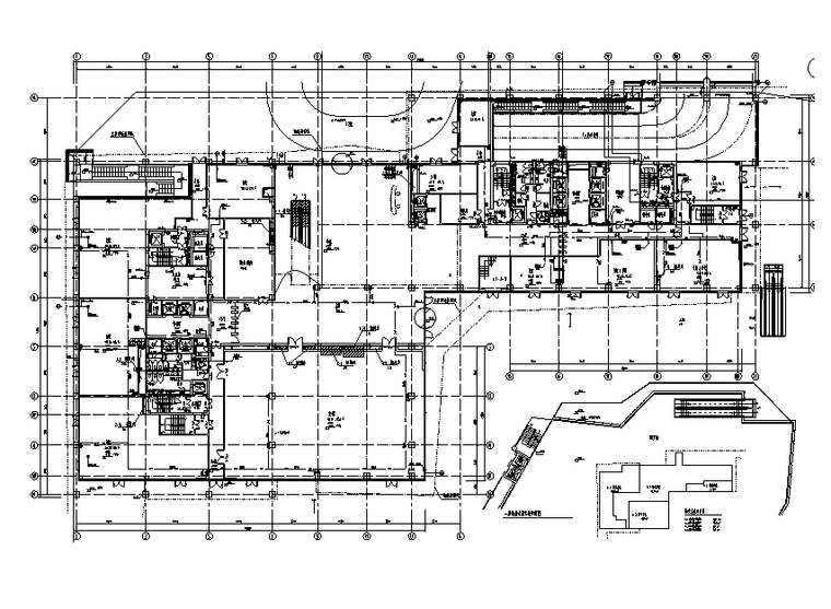 上海虹桥知名地产给排水设计施工图（地下室、计算书）-一层给排水消火栓平面图