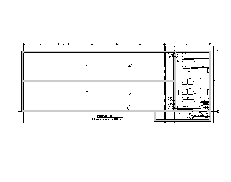 江苏电子元器件厂房给排水施工图-地下泵房设备定位及补水管道平面图