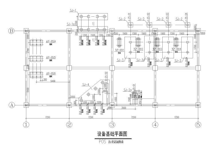 石化储罐区结构施工图_汽车栈台/储罐管廊等-设备基础平面图