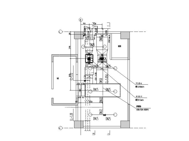 上海虹桥知名地产全套暖通设计施工图-风机房平面布置图