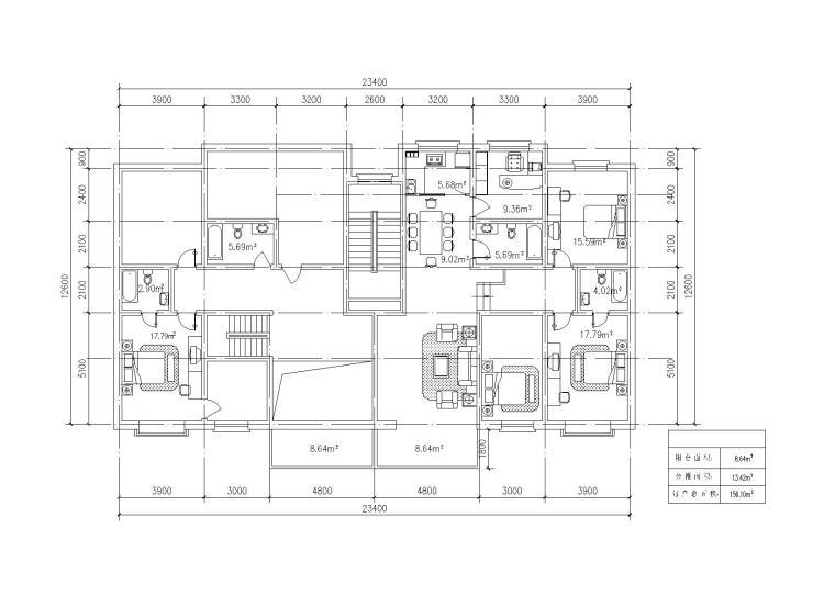 40种多层住宅户型图（CAD）-户型展示3
