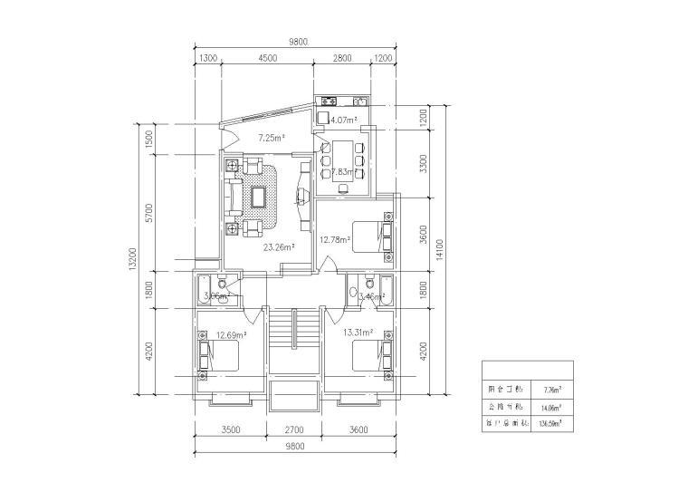 40种多层住宅户型图（CAD）-户型展示2