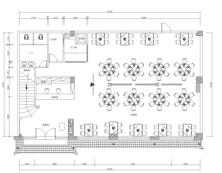 餐馆装修cad图资料下载-某地区川行天川菜馆室内装修设计全套CAD施工图