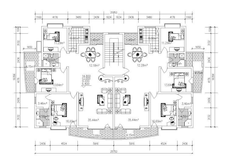 112平米cad户型图资料下载-40 个经典别墅户型图（CAD图纸）