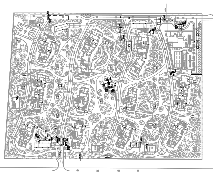 景观施工图总平面图资料下载-江苏居住区景观电气施工图（知名大院）PDF