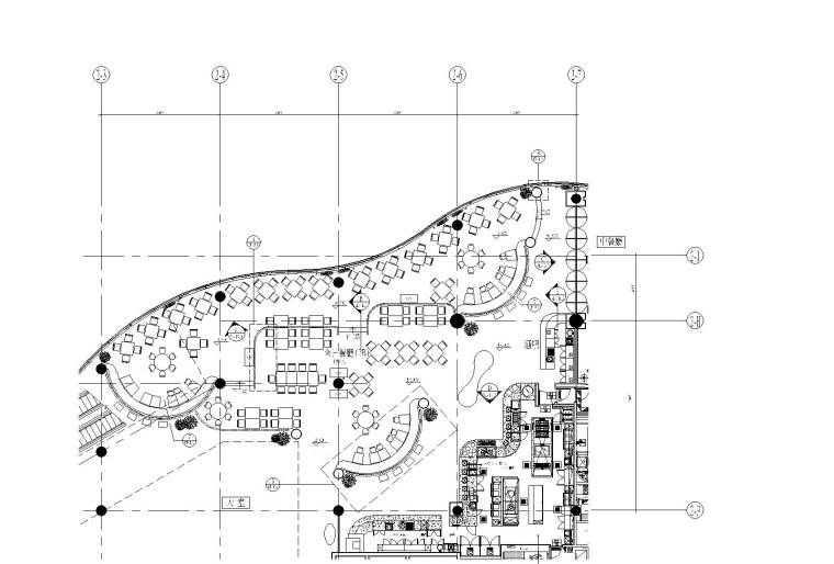 吊顶装修设计施工图资料下载-北京某五星酒店全日餐厅装修设计CAD施工图