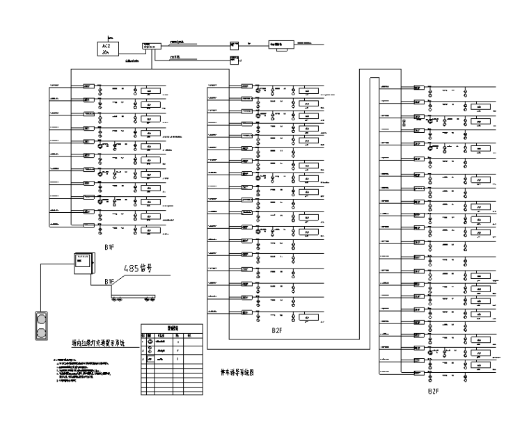 天津广场停车场及地下交通控制系统弱电施工图-停车诱导系统图