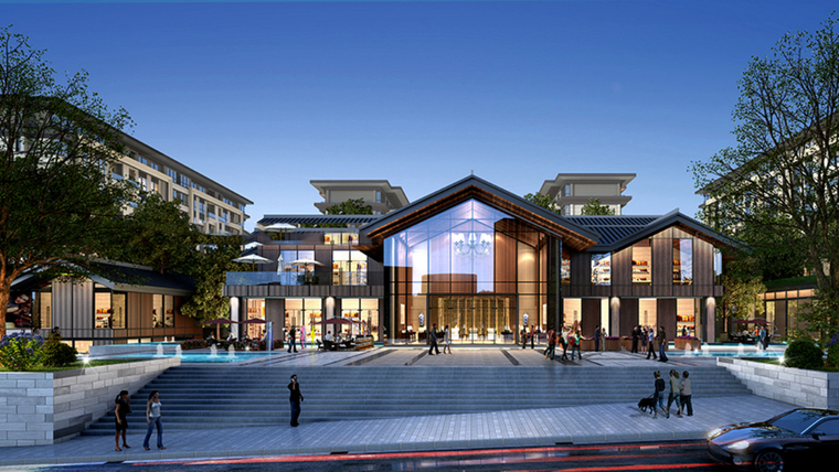 [重庆]南岸荣盛华府 新亚洲风格售楼处商业洋房建筑模型设计