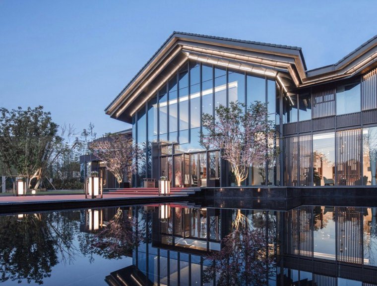 [重庆]南岸荣盛华府 新亚洲风格售楼处商业洋房建筑模型设计