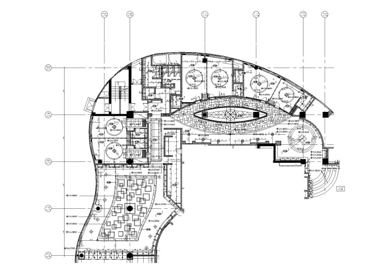 北京五星酒店中餐厅装修CAD施工图-3天花吊顶图_看图王