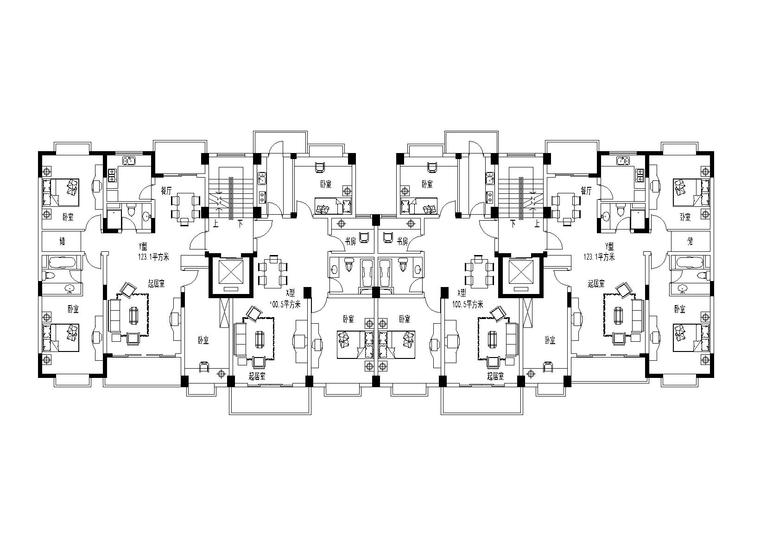 某住宅小区设计户型图(cad)-建筑户型图-筑龙建筑设计论坛