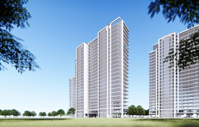 现代风格高层豪宅板建筑模型设计(2018年)