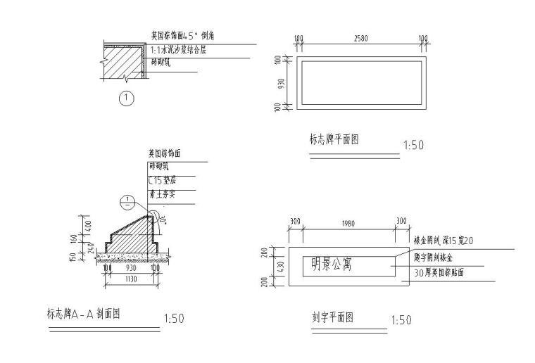 施工图地面做法细部大样资料下载-景观细部施工图—另类小品施工图