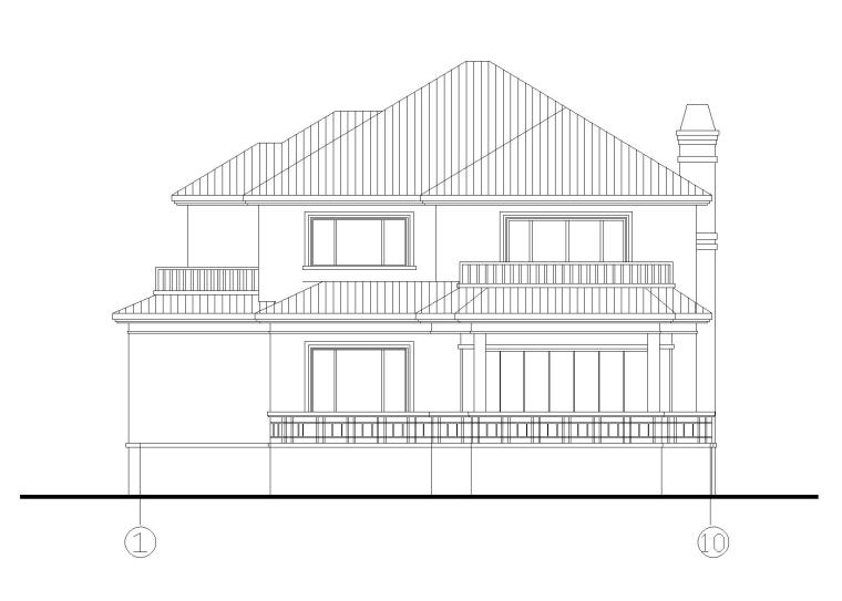 3层中式独栋建筑别墅资料下载-二层独栋别墅建筑施工图