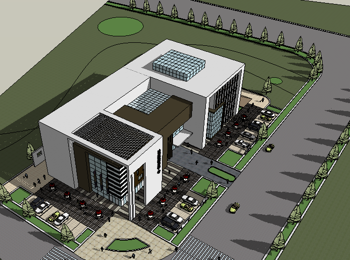 社区活动中心建筑模型设计