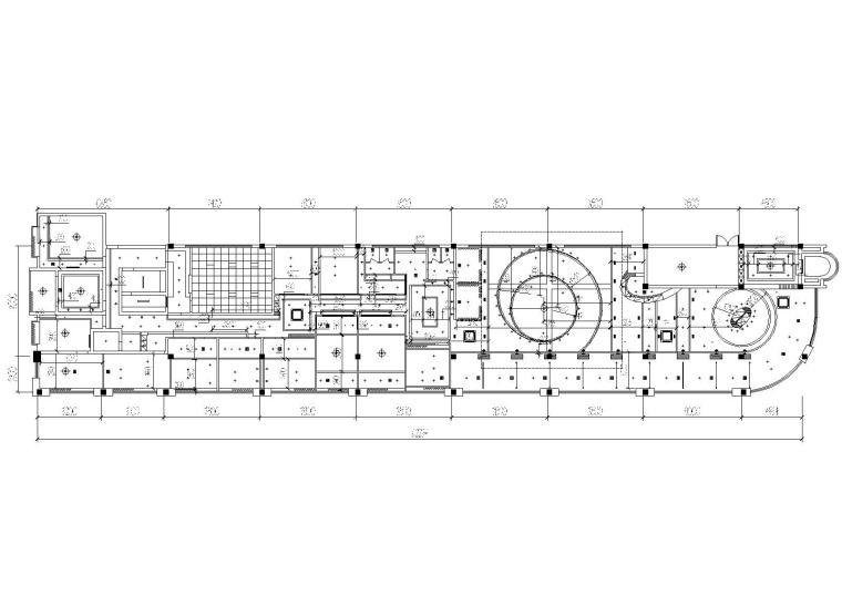 蓝山本岛咖啡厅室内装修设计全套CAD施工图-5三层天花造型尺寸图_看图王