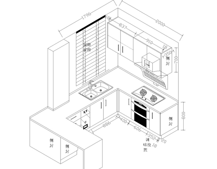 室内装修cad三维橱柜图纸21套
