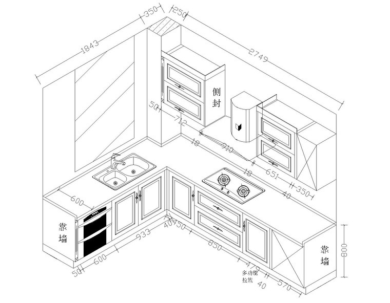 室内装修cad三维橱柜图纸21套