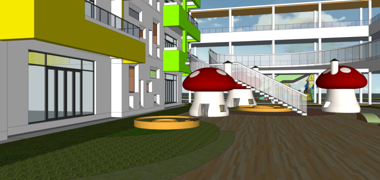 高铁项目设计资料下载-[江苏]苏州高铁新城幼儿园方案建筑模型设计（2018年）