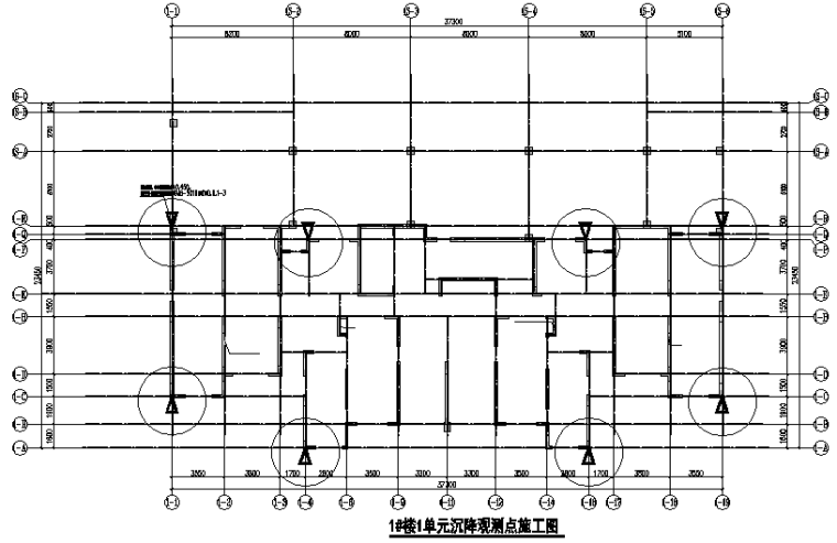 [西安]高层住宅项目测量放线施工方案（图文并茂）-20沉降观测点平面布置图