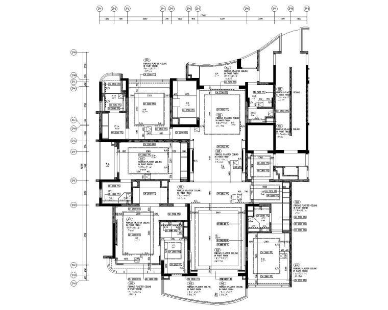 [广东]LTW-广州雅居乐四居室样板间装修施工图+概念方案+物料+完工实景-4天花平面图