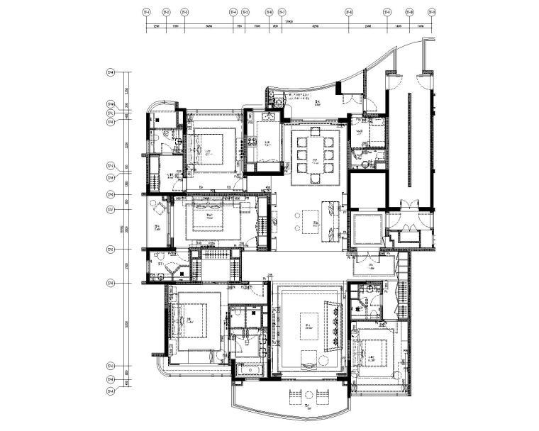 [广东]LTW-广州雅居乐四居室样板间装修施工图+概念方案+物料+完工实景-5电力平面图