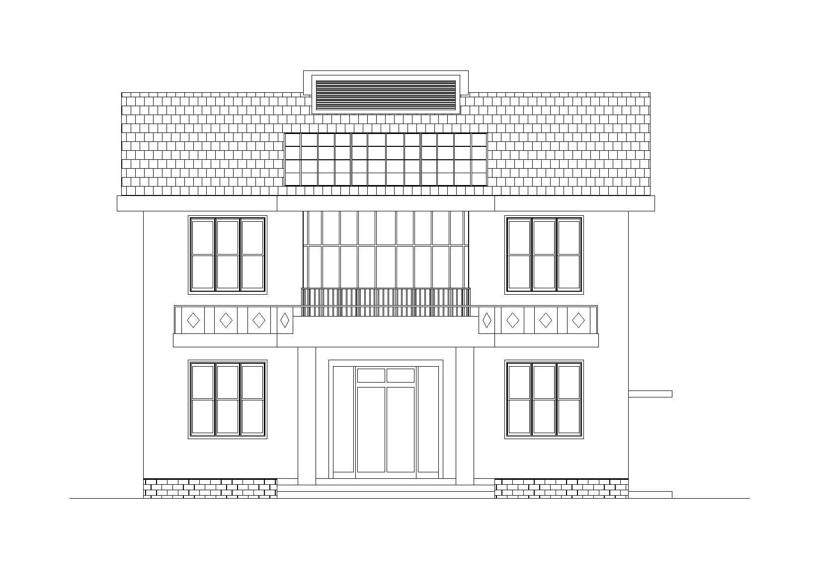 新中式独院式别墅建筑施工图(cad)