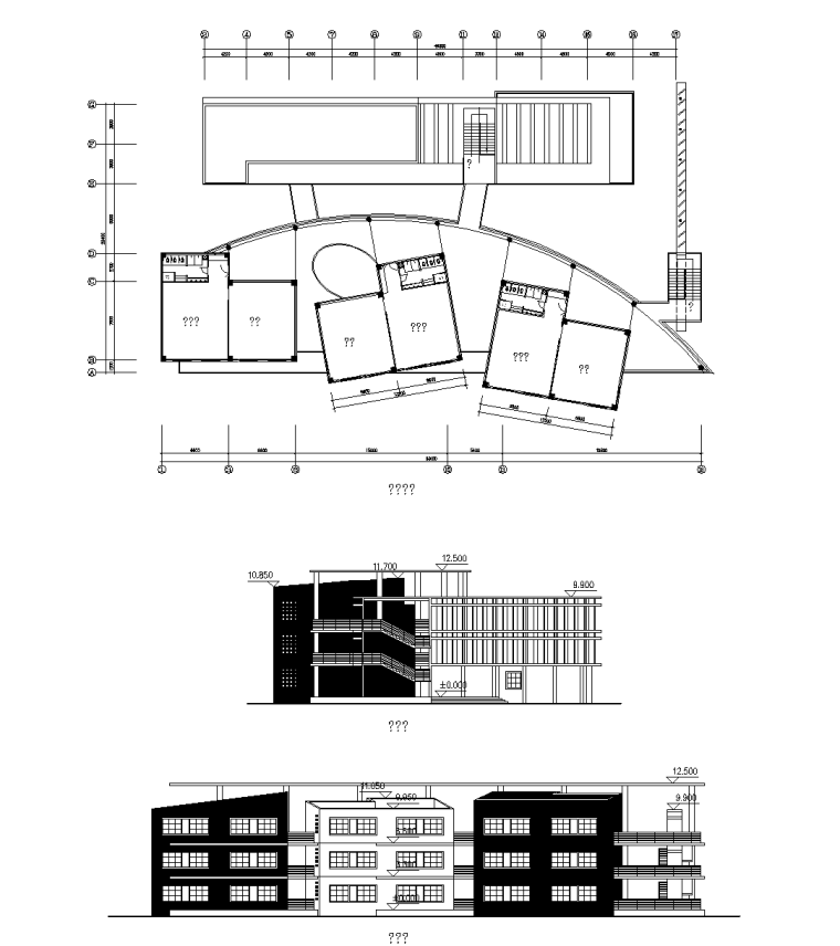 16套幼儿园景观CAD平面图（有建筑立面图，景观，室内平面图）-4_看图王