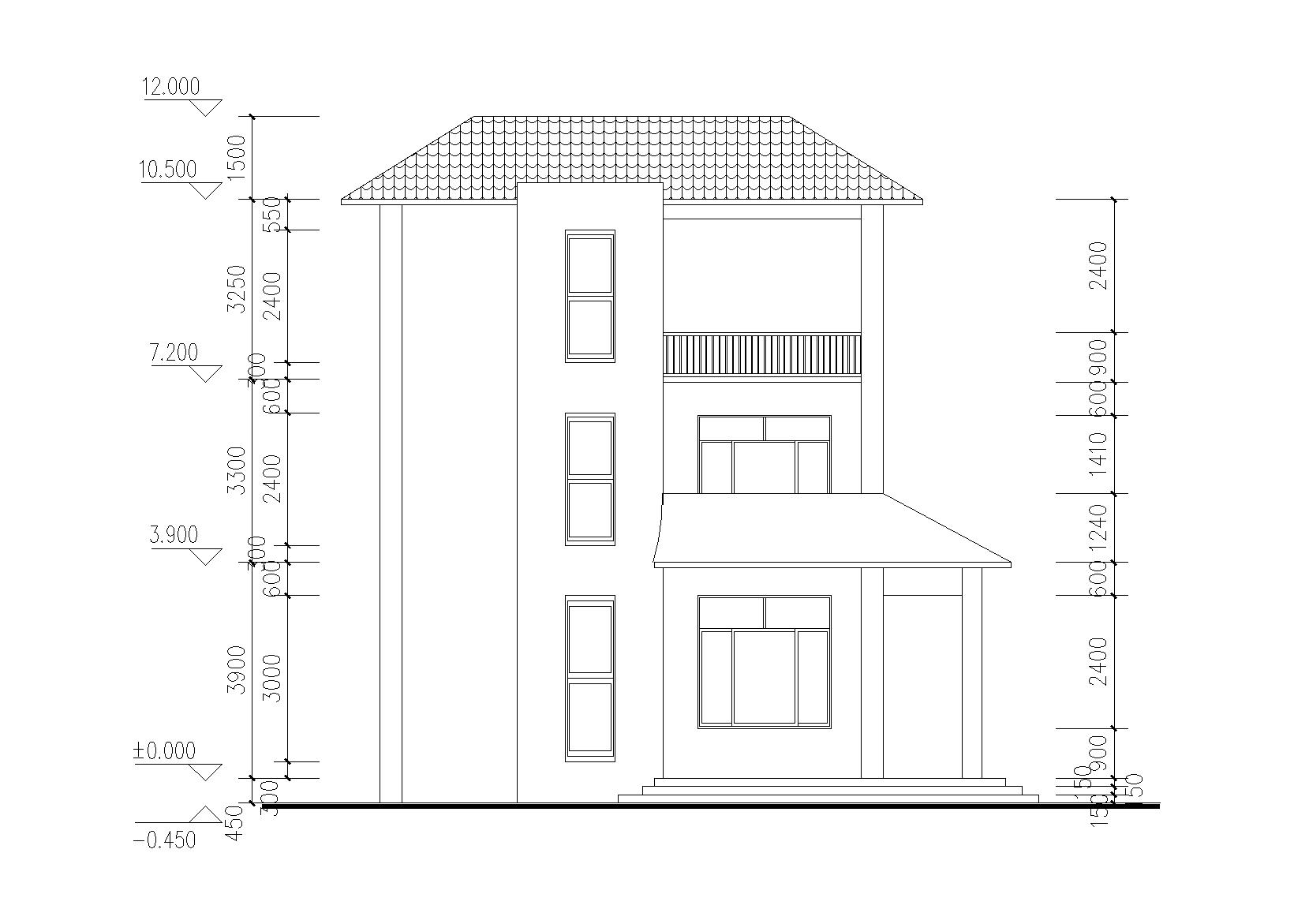 现代风格独栋别墅建筑施工图