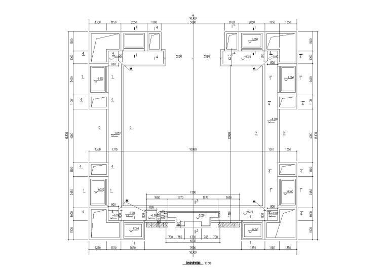 园林建筑结构施工图-和园水景结构平面布置图