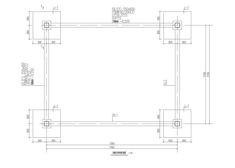 园林建筑结构施工图-和园四方亭结构平面图