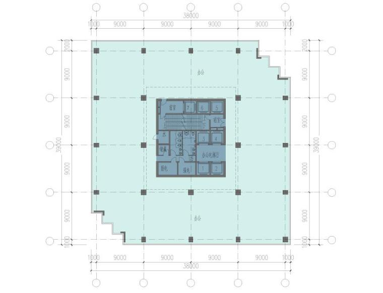 [江苏]南京百汇国际办公楼建筑方案文本设计-标准层平面图