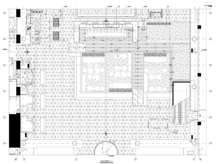 室内装饰工程综合精确测量放线培训讲义PPT（含图纸）-33酒店大堂地面铺装图