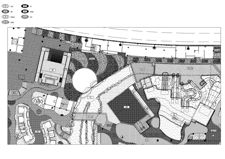 [安徽]合肥知名地产水乐园游乐园主题乐园景观设计扩初CAD施工图纸-7 铺装形式图_看图王