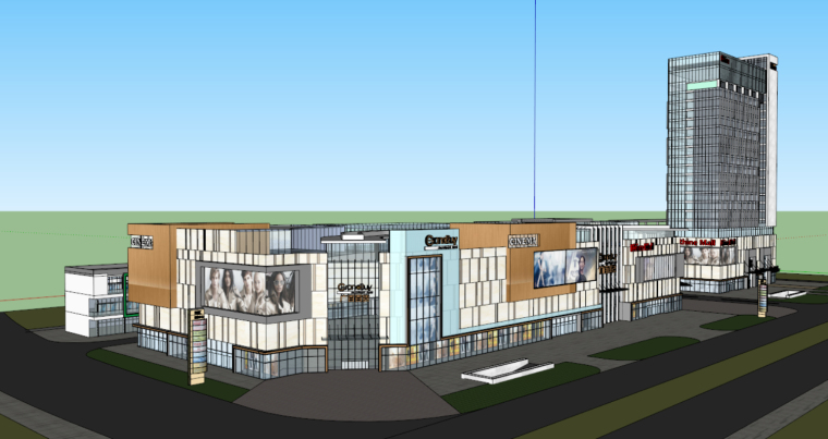 [广东]从化兴利莱茵汇酒店综合商业广场建筑模型设计