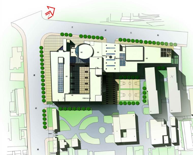 [江苏]省党校、省行政学院教学综合楼建筑方案文本-总平面图