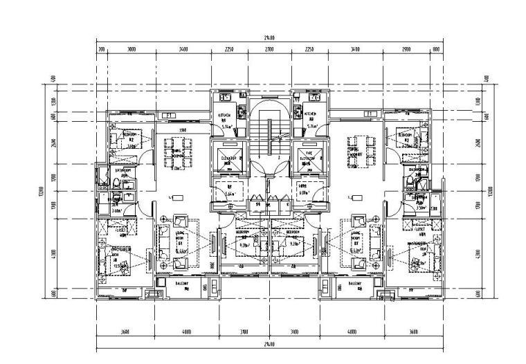 [安徽]淮南山南新区山水宅邸规划施工图设计（CAD）-120高层户型