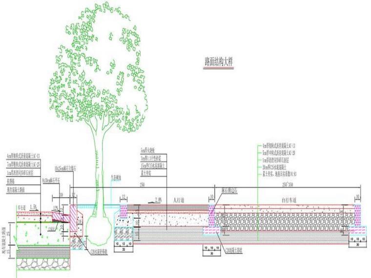 [湖南]雨污分流主管网改造项目图纸（pdf）-路面结构大样