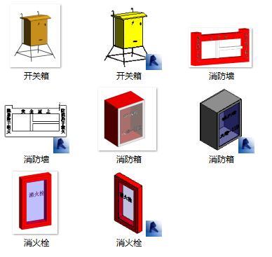 REVIT消防项目文件资料下载-BIM族库-施工-安全设施-消防及开关