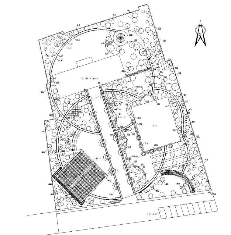 公园种植池详图资料下载-中式老年人公园CAD施工图