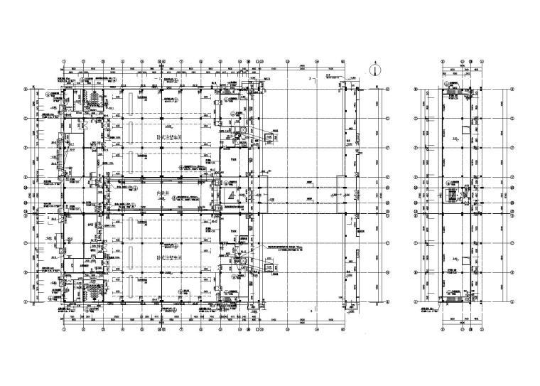 三层钢筋混凝土工业厂房全套施工图设计（CAD）-一层平面图、夹层平面图