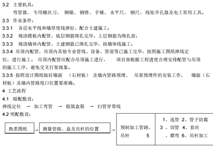 JDG电线管施工技术交底-主要机具