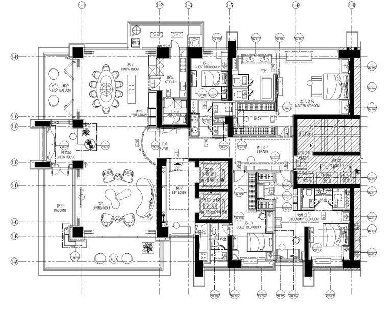 深圳前海时代效果图资料下载-[广东]AB Concept-深圳前海壹方中心四居室样板房施工图+效果图+物料表