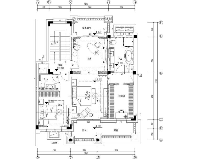 [广东]址山知名地产258平现代中式风格别墅样板房施工图+概念软装方案+效果图+物料-2