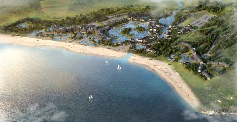 湿地园林景观效果图资料下载-滨海公园海边沙滩景观设计案例效果图