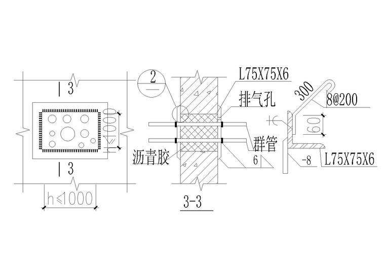 住房建设项目人防地下室结构施工图（2015）-地下室外墙群管穿墙大样